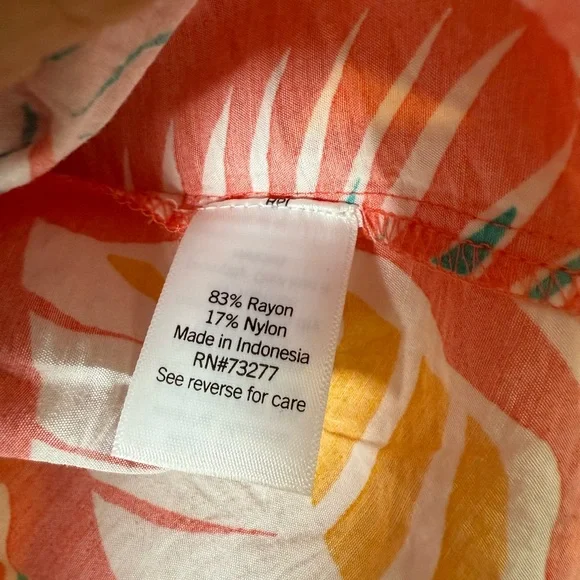 Sonoma Coral Tropical Floral Off-Shoulder Blouse - Picture 5 of 5